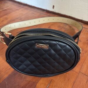 Steve Madden Black Quilted Belt Bag